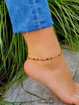 Ladies Colored Bar Bead Anklet