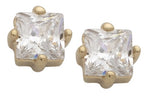 Cubic Zirconia Square Earrings