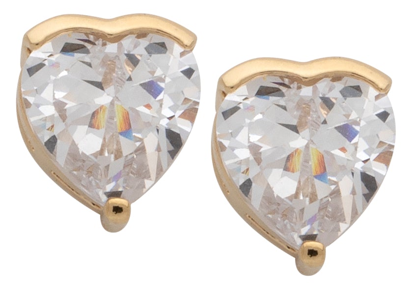 Cubic zirconia hot sale heart earrings