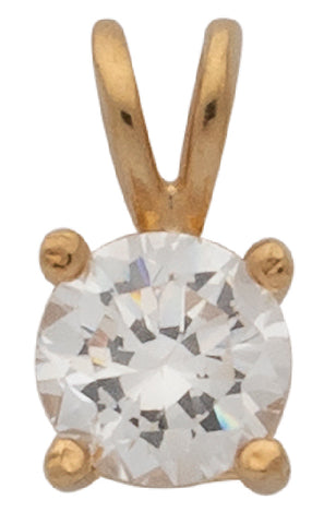 Cubic Zirconia Round Diamond Pendant