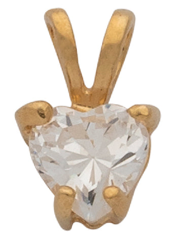 Cubic Zirconia Heart Diamond Pendant