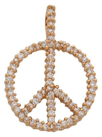 Cubic Zirconia Peace Diamond Pendant