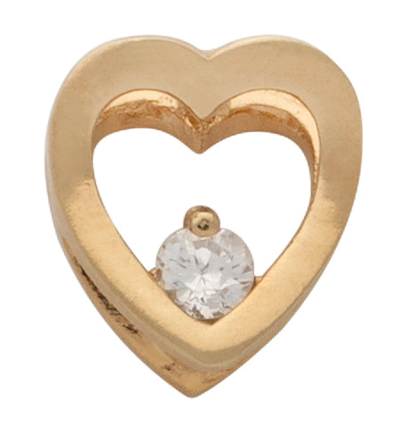 Cubic Zirconia Heart Diamond Pendant