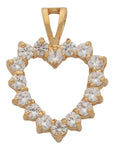 Cubic Zirconia Diamond Heart Pendant