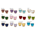 Heart Birthstone Earrings