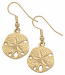 Dangling Sand Dollar Frence Wire Earrings