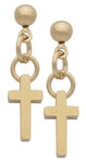 Dangling Cross Stud Earrings