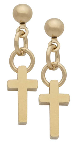 Dangling Cross Stud Earrings