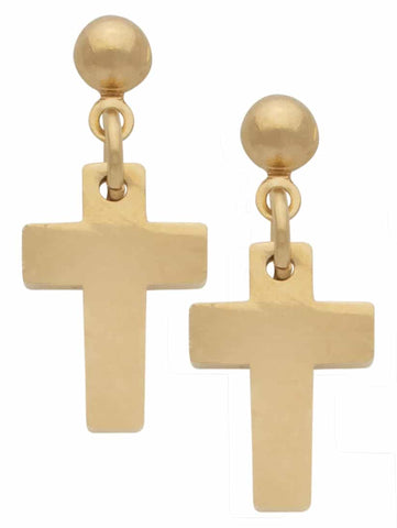 Dangling Cross Post Earrings