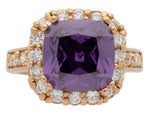 Ladies Cubic Zirconia / Amethyst Stone Ring