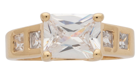 Ladies Cubic Zirconia Square Stone Ring