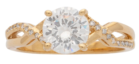 Ladies Cubic Zirconia Round Stone Ring