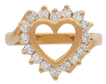 Ladies Cubic Zirconia Heart Outline Ring