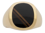 Mens Black/Brown Striped Stone Ring