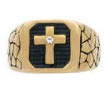 Mens Cross with Cubic Zirconia Ring