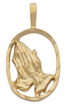 Oval Praying Hands Pendant