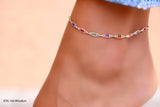 Ladies Colored Bar Beads Anklet