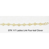 Ladies Four Leaf Clover Link Bracelet