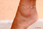 Ladies Pastel Square Bead Anklet