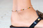 Ladies Colored Bar Bead Anklet