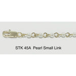 Ladies Pearl Small Link Bead Bracelet