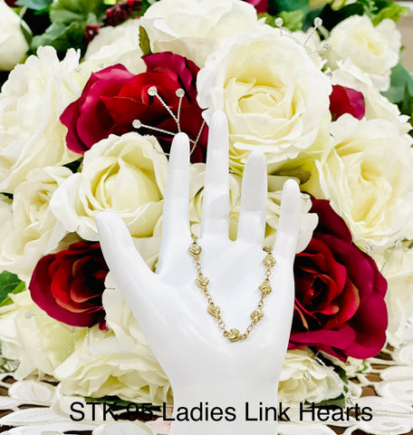 Ladies Heart Link Bracelet