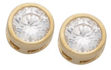 Cubic Zirconia Round Birthstone Earrings