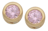 Cubic Zirconia Round Birthstone Earrings