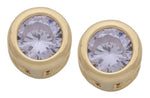 Cubic Zirconia Round Birthstone Earrings