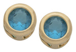 Cubic Zirconia Round Birthstone Earrings